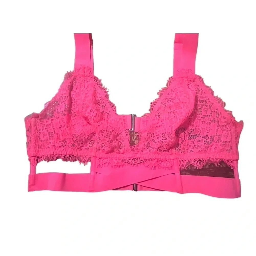 NWT Hot Pink Victoria's Secret Triangle Strappy Bra Size L